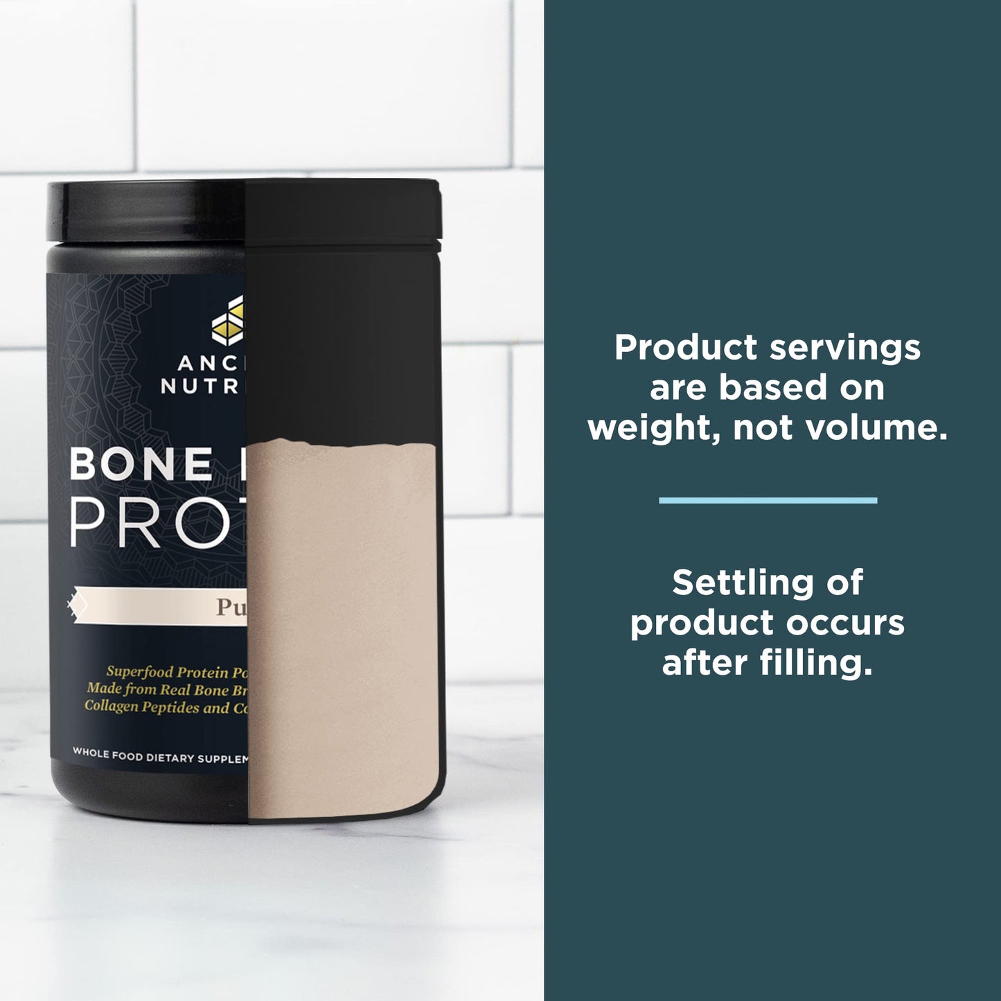 Ancient Nutrition Bone Broth Protein Powder, Pure Flavor, 20 Servings Size Ancient NutritionUS supplements