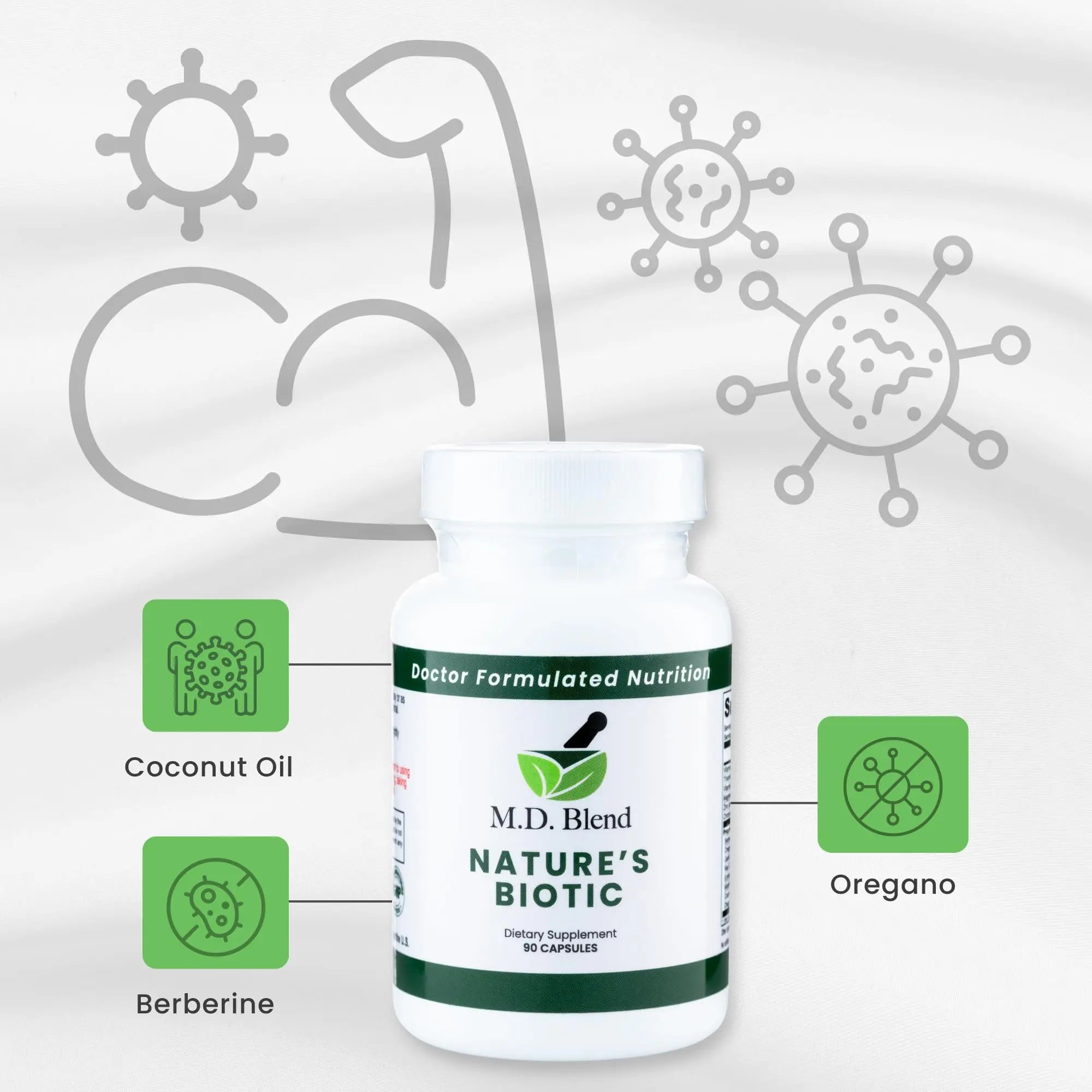 M.D. Blend Nature’s Biotic & Allergy Expert Bundle for Immune Support, Seasonal Allergy Relief, Respiratory Wellness, Quercetin and Bromelain, NAC Nettle Root Vitamins & Minerals Plant-Based Capsules M.D. Blendnz supplements