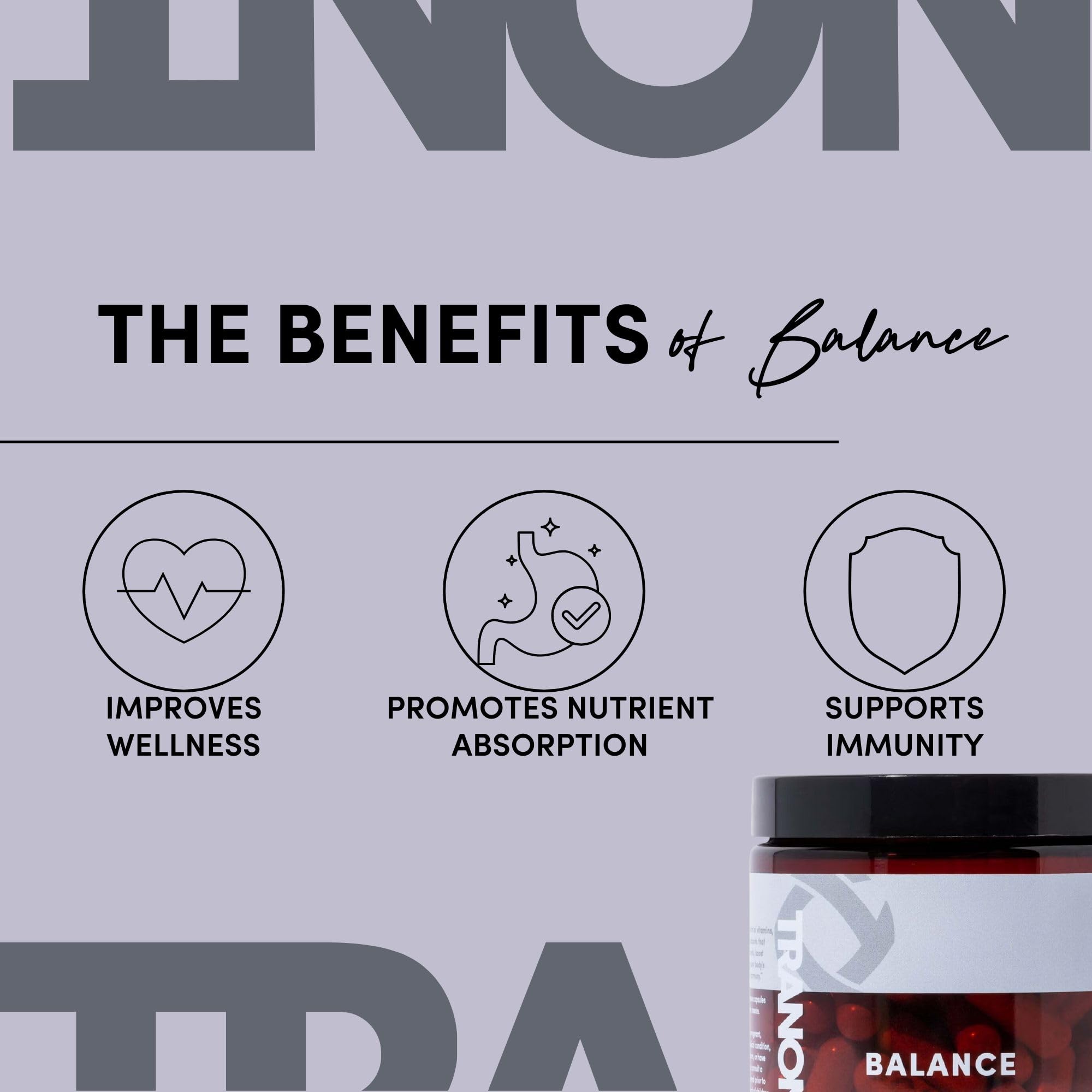 Tranont Balance | 90 Count | Multi-Mineral & Vitamin Capsules for Adults | Vitamin C, A, and E Magnesium, Zinc, Calcium, and Iodine | Boosts Immunity, Energy, and Digestion | Gluten Free, Vegetarian TranontAu supplements