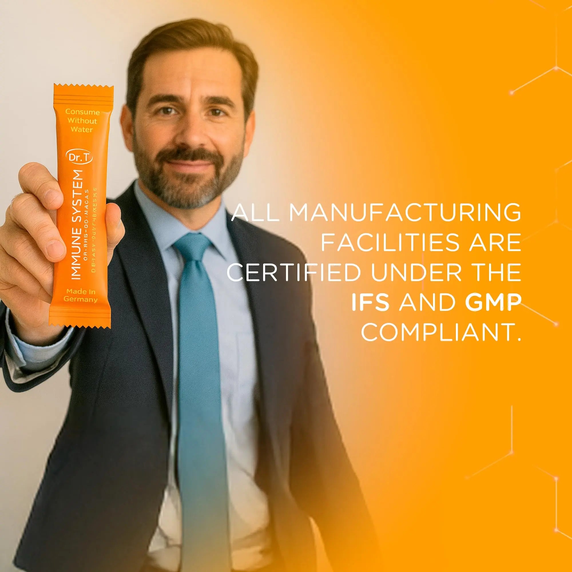 Dr. T On-the-go Packs – Immune System Formula – No Water Needed, Direct-to-Mouth – with Vitamins C, E, Zinc & Selenium – Supports Daily Wellness, Vitality & Overall Health – Orange, 30 Packs Dr. Tnz supplements