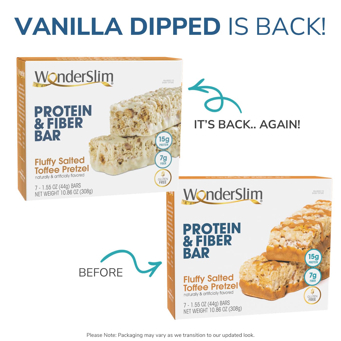 WonderSlim Protein & Fiber Bar, Salted Toffee Pretzel, 15g Protein, 7g Fiber, Gluten Free WonderSlimUS supplements