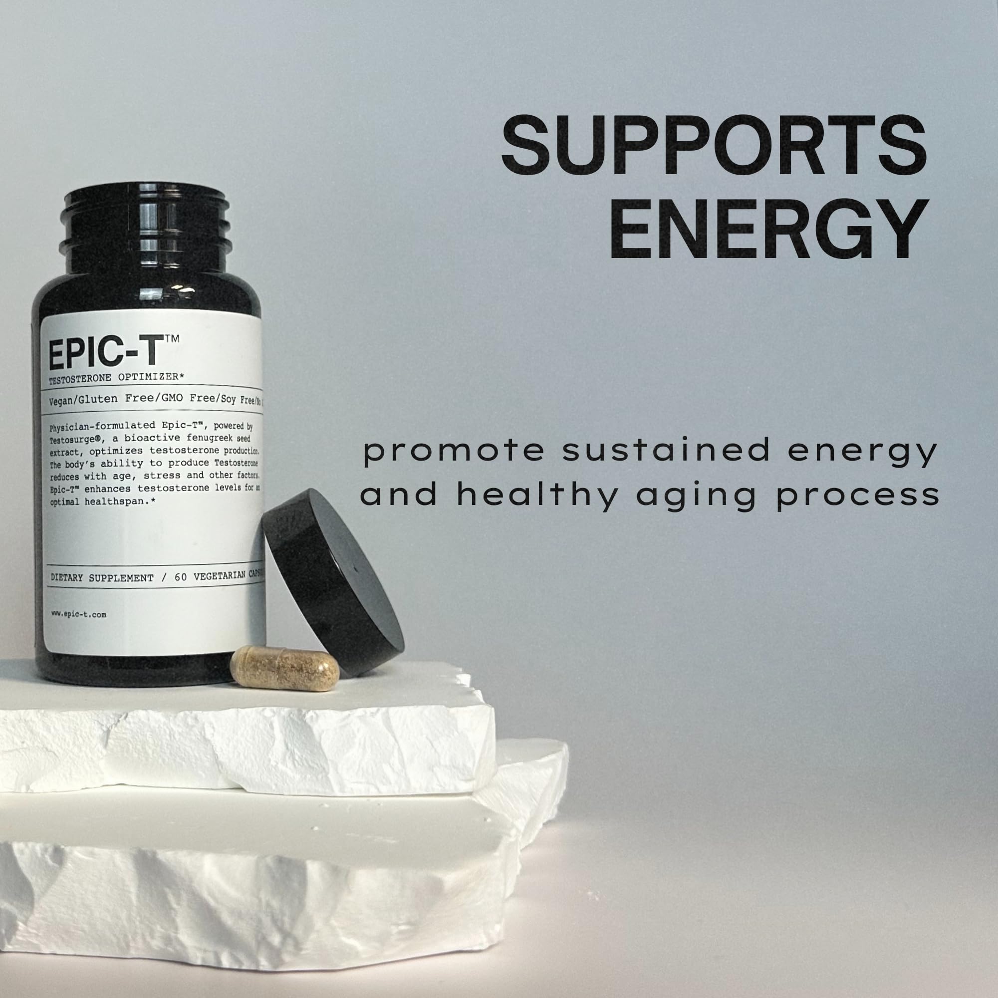 EPIC-T Testosterone Support Supplement for Men | Plant-Based Formula with Testosurge, B-Complex, B12, Zinc & Boron | Vegan, Non-GMO Daily Support EPICAu supplements
