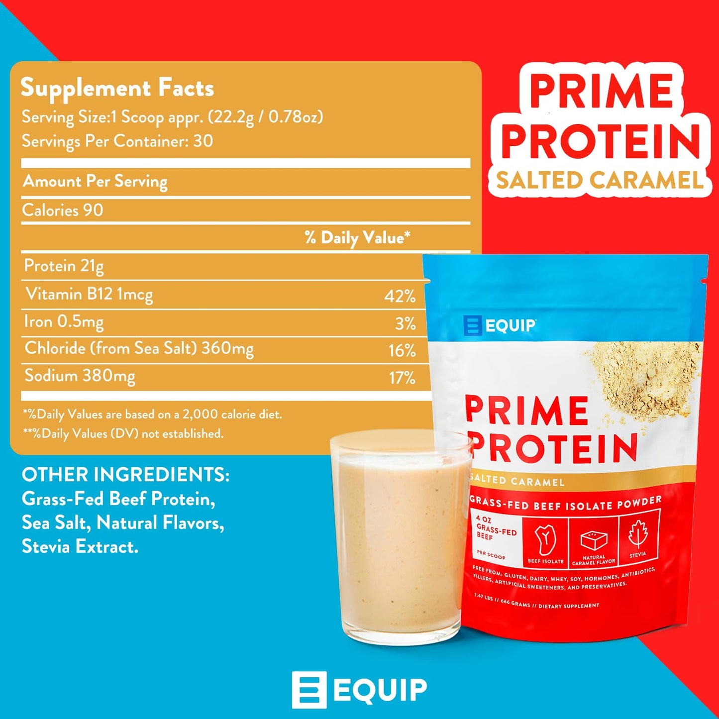 Equip Foods Prime Protein - Grass Fed Beef Protein Powder Isolate - Paleo and Keto EquipUS supplements