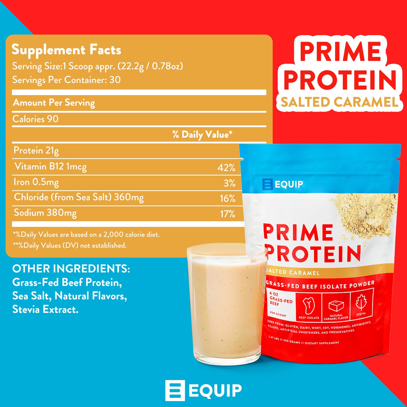 Equip Foods Prime Protein - Grass Fed Beef Protein Powder Isolate - Paleo and Keto EquipUS supplements