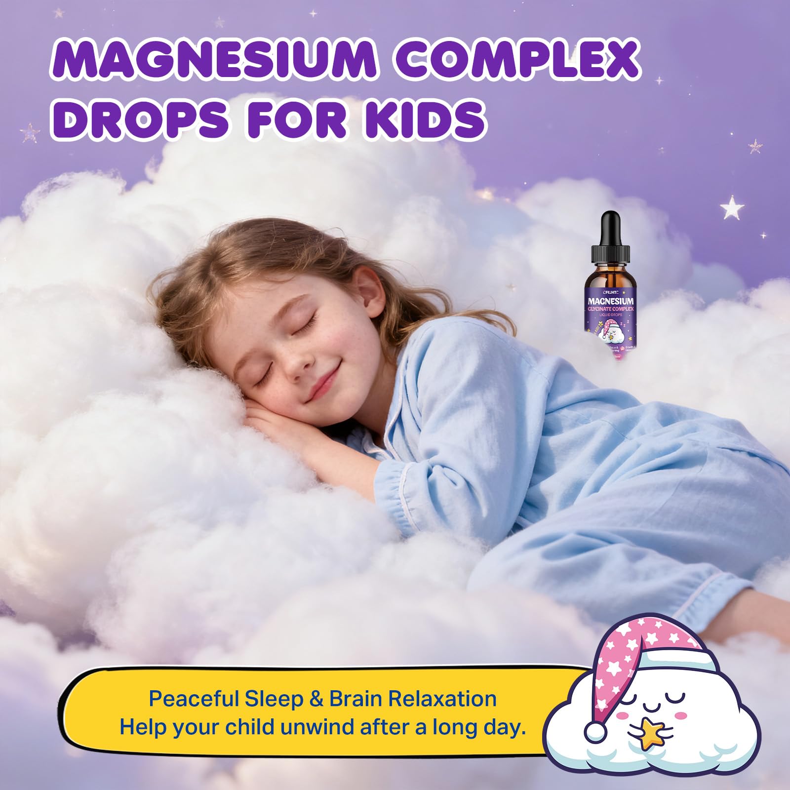 Magnesium Glycinate Liquid for Kids - Magnesium Bisglycinate Drops with L-Theanine, Chamomile & Vitamin B6, B12, C, D3 for Sleep, Relaxation, Immune Support, Calm & Focus - 2 Fl Oz, Strawberry Flavor CFILIHTCAu supplements