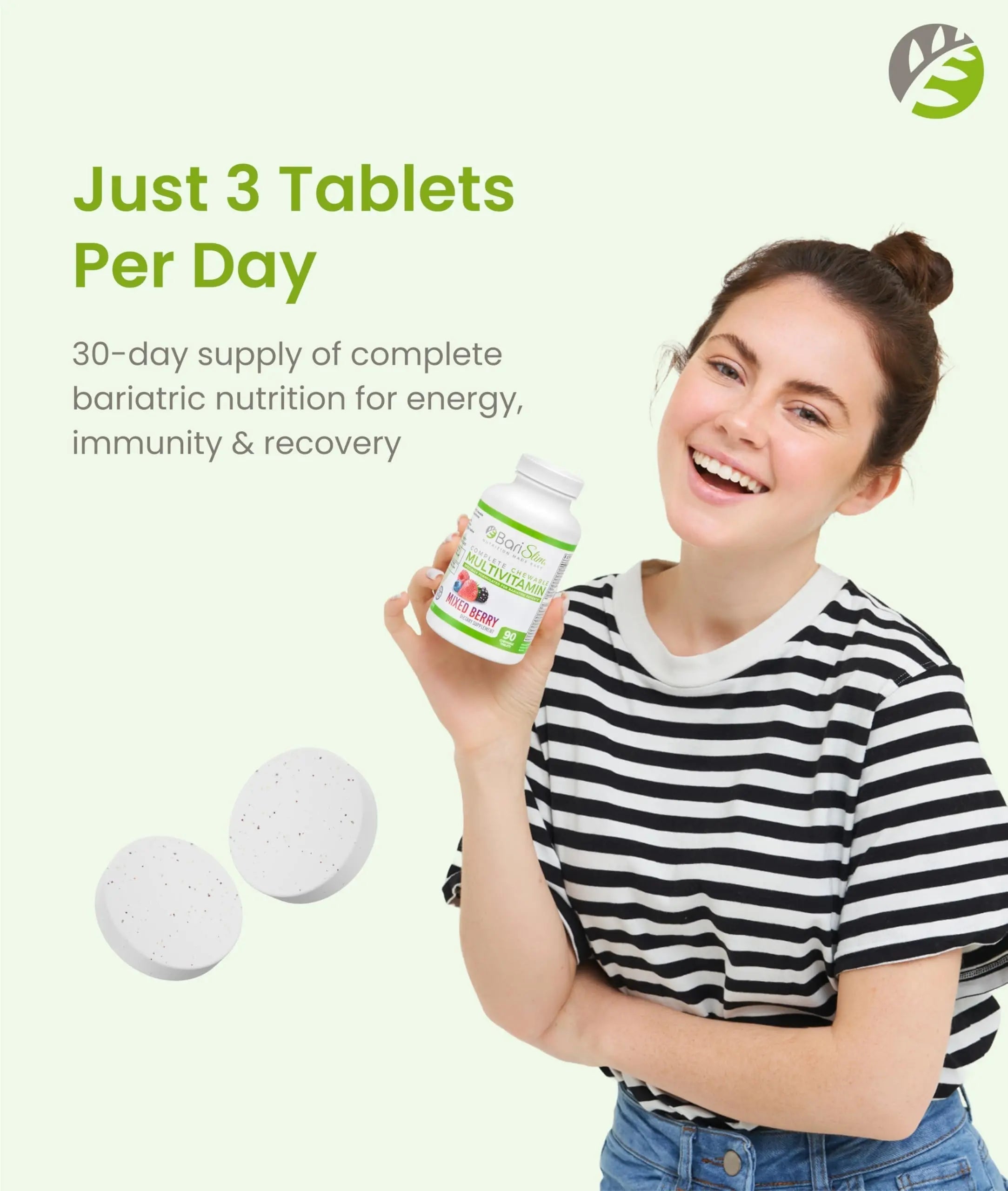 BariSlim Complete Chewable Bariatric Multivitamin Tablets - 45 mg Iron - Bariatric Vitamin & Supplement for Post Bariatric Surgery Including Gastric Bypass BariSlimAu supplements