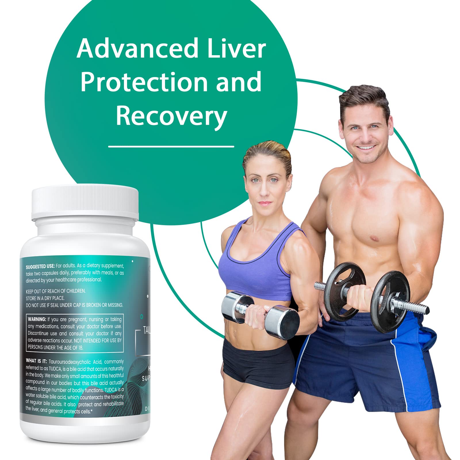 Genogna TUDCA 1100mg-Liver Support Supplement for Detox Cleanse, Water-Soluble Bile GenognaUS supplements