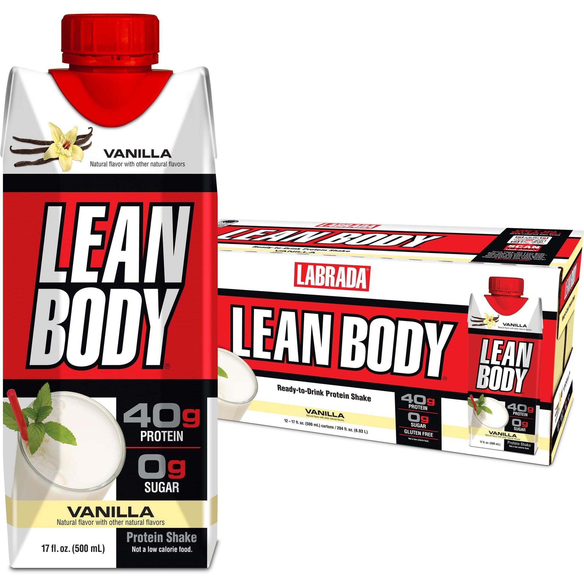 Lean Body Ready-to-Drink Vanilla Protein Shake, 40g Protein, Whey Blend, 0 Sugar, Gluten LabradaUS supplements