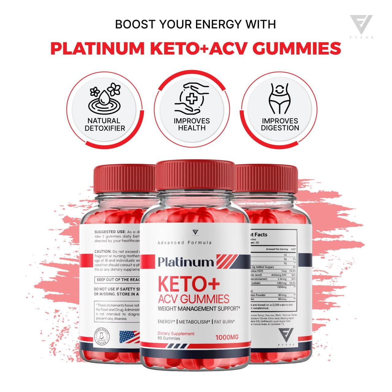 (3 Pack) Platinum Keto ACV Gummies, Platinum Keto ACV Gummies Advanced Weight Loss KohzieAu supplements