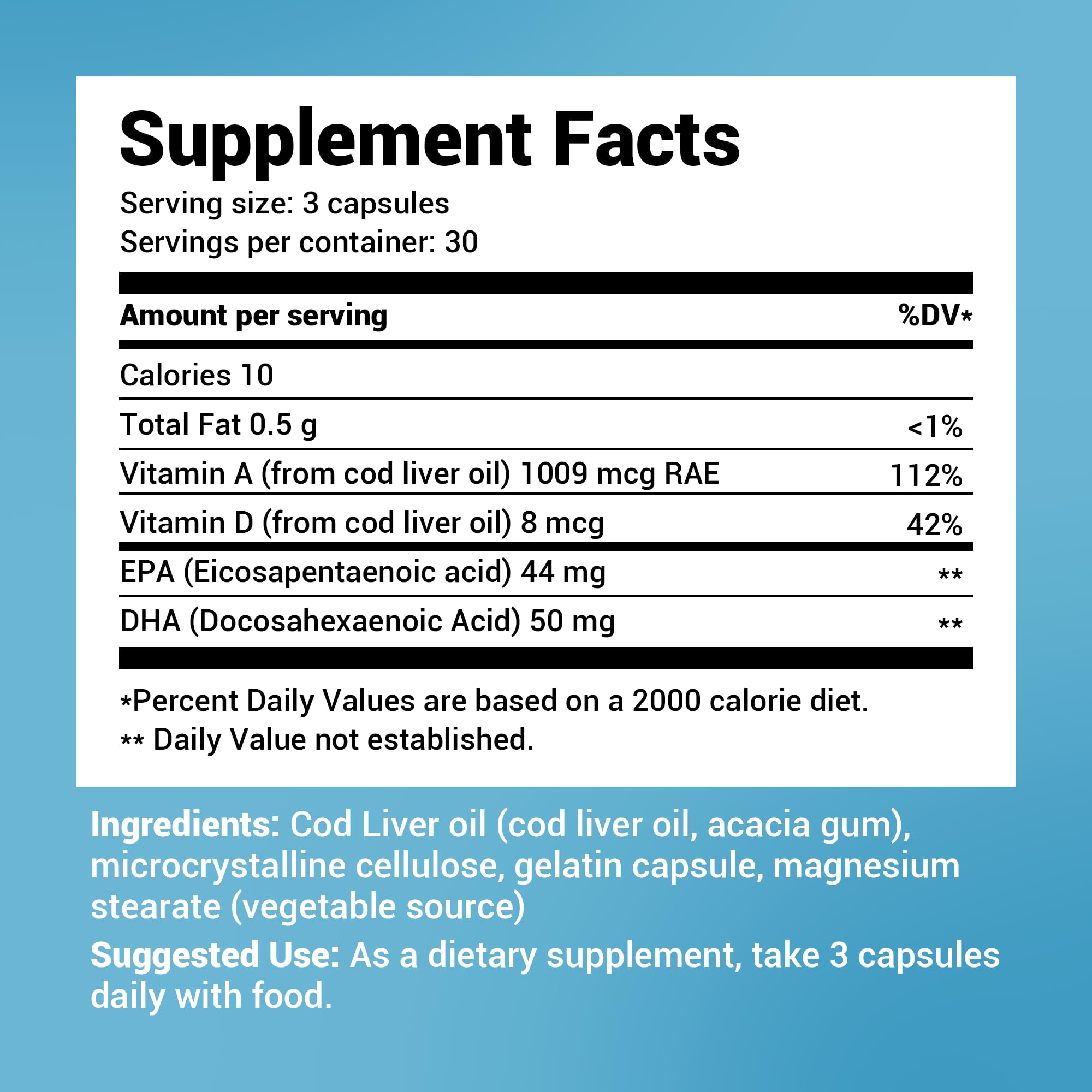 Dr. Berg Cod Liver Oil Capsules - New Formula Without OxBile - Rich in Omega-3 Fatty Dr. Berg NutritionalsUS supplements