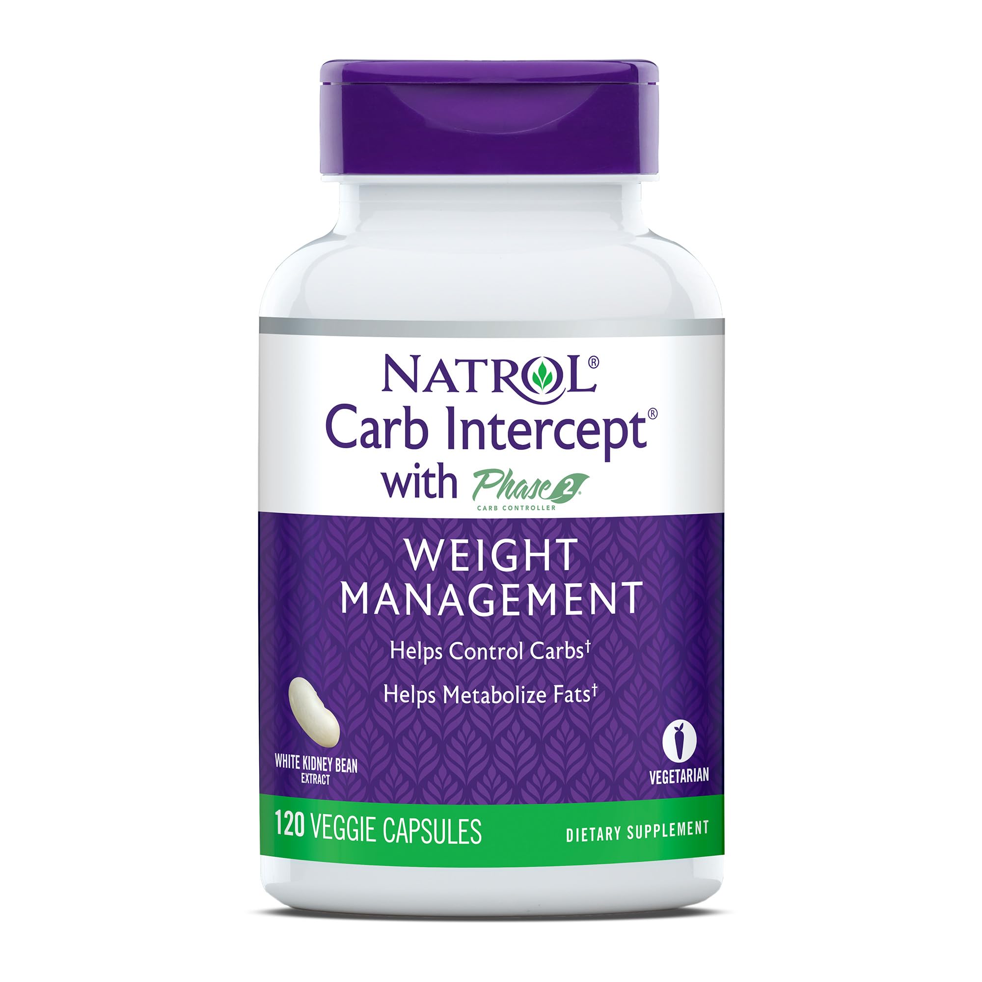Natrol Carb Intercept Capsules with White Kidney Bean Extract - Controls Carbs, Metabolize NatrolUS supplements