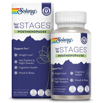 SOLARAY Postmenopause her Life Stages - Post Menopause Supplements for Women with Resveratrol - Vegan and Made Without Hormones - 60-Day Guarantee - Vegan, Lab Verified - 30 Servings, 60 VegCaps SOLARAYAu supplements