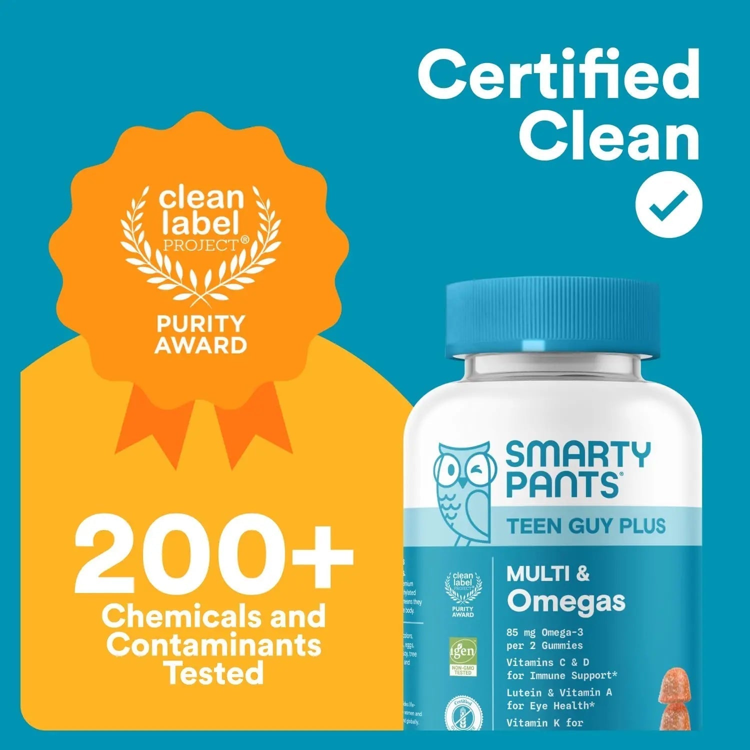 SmartyPants Teen Guy Multivitamin Gummies - Improved Formula: Omega 3 (DHA/EPA), Vitamin D3, C, Vitamin B12, B6, A, K & Zinc SmartyPantsAu supplements