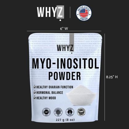 Myo-Inositol Powder 8oz, Natural Myo Inositol Supplement for Ovarian Support WHYZUS supplements