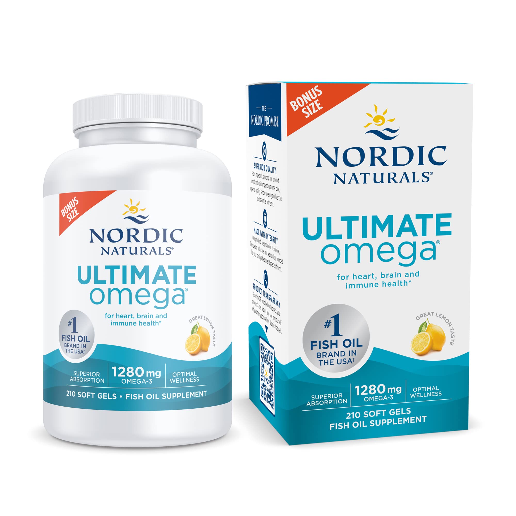 Nordic Naturals Ultimate Omega, Lemon Flavor - 210 Soft Gels - 1280 mg Omega-3 - High Nordic NaturalsAu supplements