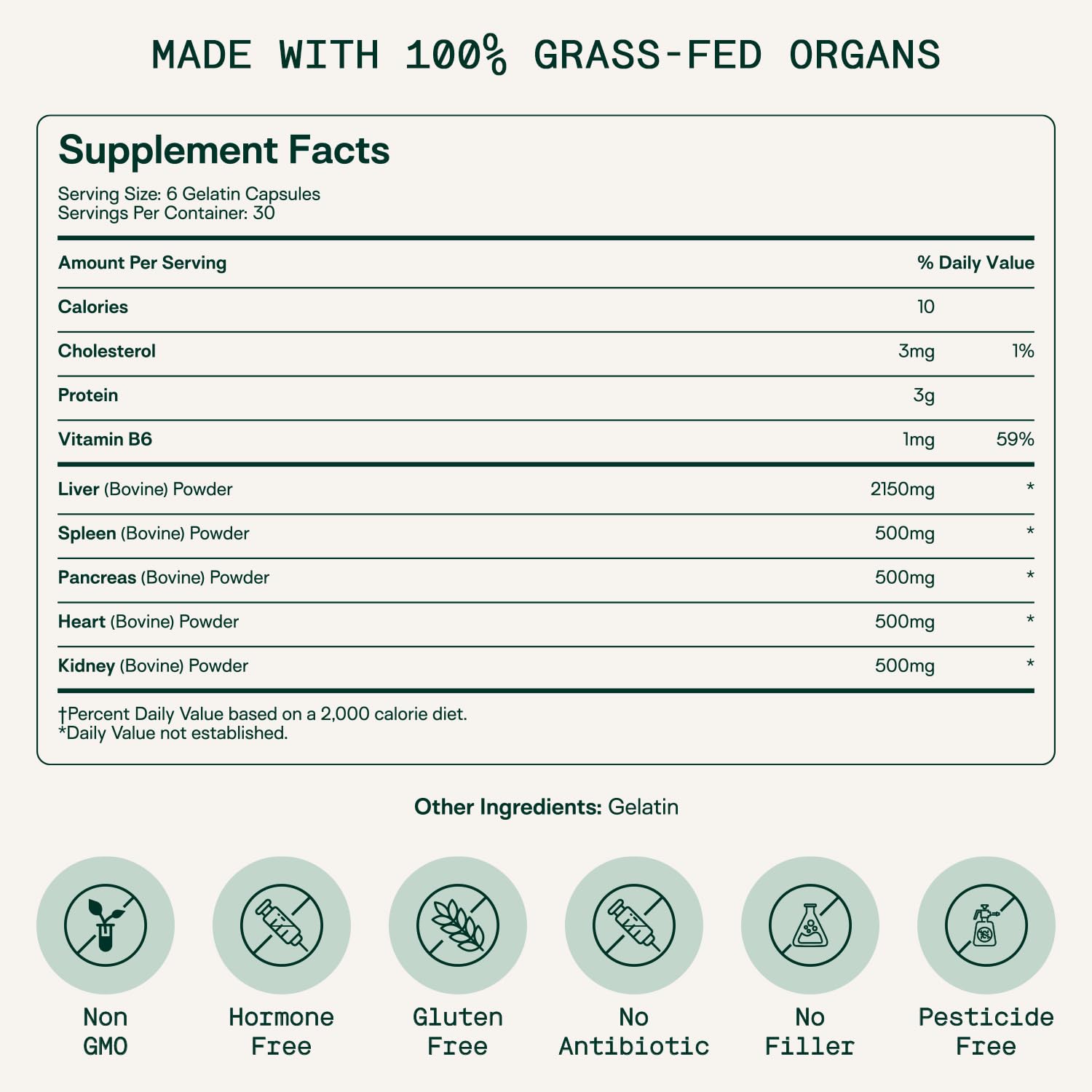 Adapt Naturals Organ Supplement, Bioavailable Grass Fed Beef Liver Capsules, Blend of Liver, Heart, Kidney, Pancreas & Spleen, Support Liver Cleanse Detox & Repair | Source of CoQ10-30 Days Supply ADAPT NATURALS BY CHRIS KRESSERAu supplements