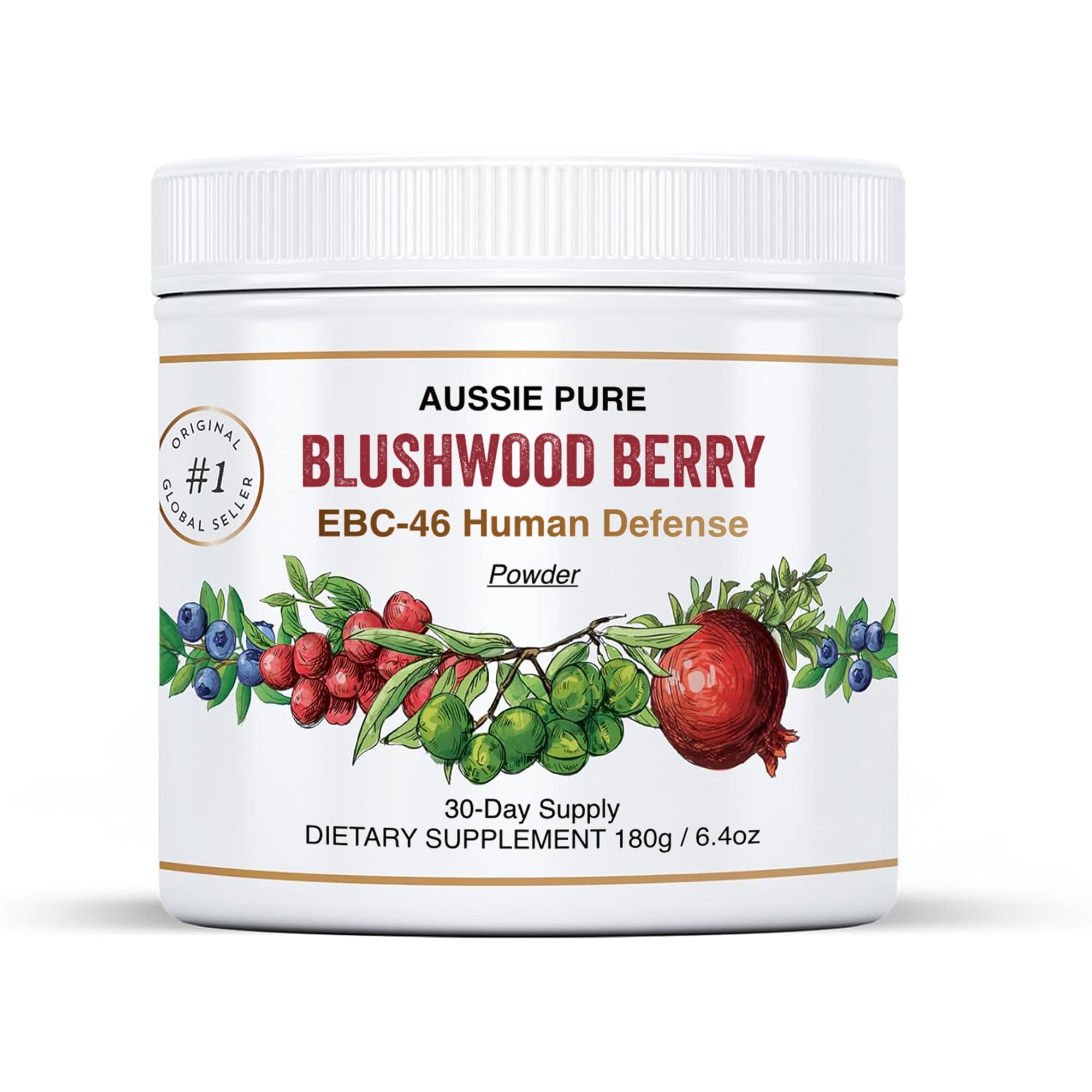 Aussie Pure Blushwood Berry Powder EBC-46 - Maximum Strength Immune and Cell Support - Contains The Fruit and Seed - 180g/6.4oz Per Container Aussie PureAu supplements