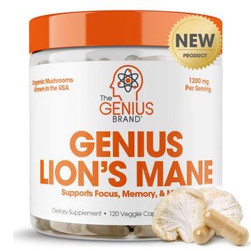 Genius Lions Mane Supplement Capsules - Organic Nootropic Supplement, 1200mg per The Genius BrandAu supplements