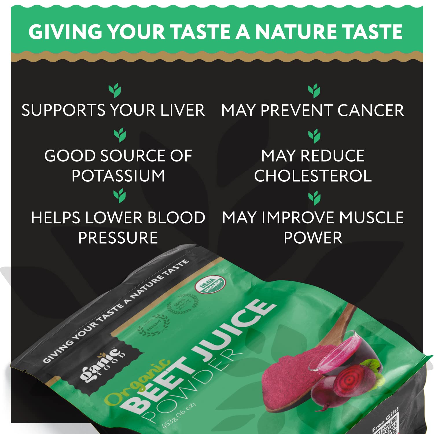 Ganic Food Organic Beet Root Juice Powder, 16 Ounces Ganic FoodAu supplements