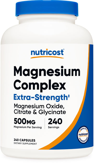 Nutricost Magnesium Complex 500mg, 240 Capsules - Magnesium Oxide, Citrate, and Glycinate - Gluten Free and Non-GMO NutricostAu supplements