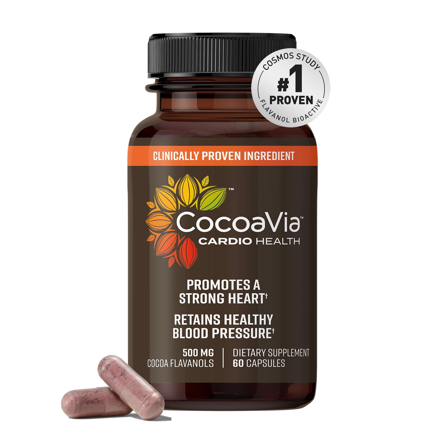 CocoaVia Cardio Health Supplement, 30 Day, 500mg Cocoa Flavanols, Support Heart Health CocoaViaUS supplements