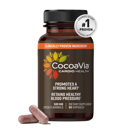 CocoaVia Cardio Health Supplement, 30 Day, 500mg Cocoa Flavanols, Support Heart Health CocoaViaUS supplements