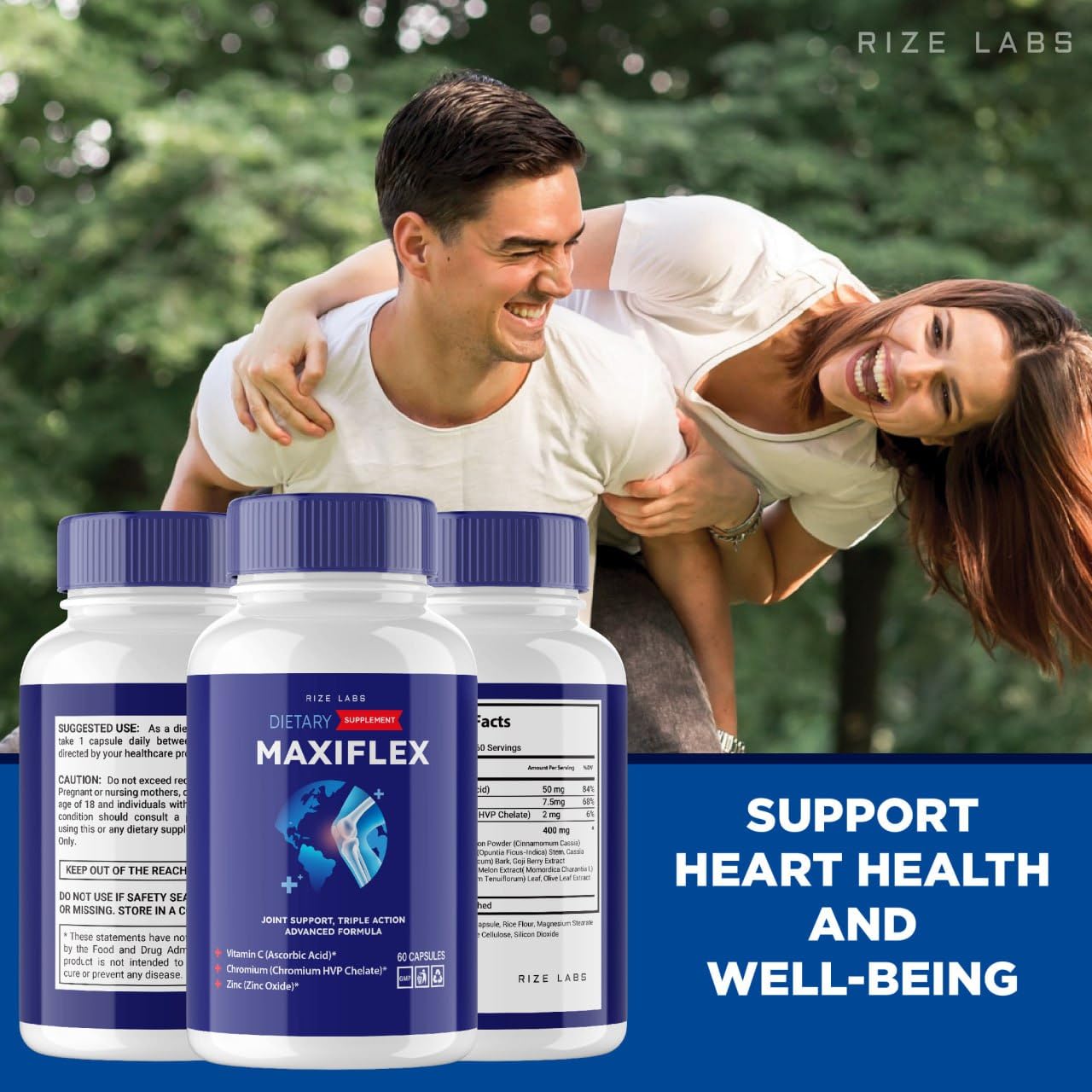 rize labs - Maxi Flex All Natural Suppplement, Capsules for Joint Support, Pills for Mobility and Flexibility, Advanced Formula Supplement, Triple Action (300 Capsules) rize labsAu supplements