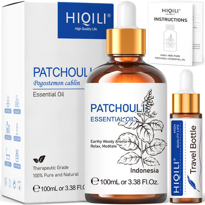 HIQILI Patchouli Essential Oil 100ML, Pure Natural, for Perfume Making, Diffuser and Skin HIQILIUS supplements