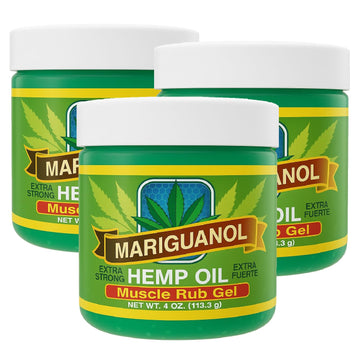 Mariguanol Extra Strong Muscle Rub Gel with Hemp Oil, Menthol & Camphor – Cooling, Fast-Absorbing Topical Gel for Post-Workout Active Lifestyles – Net Wt. (4 Ounce (Pack of 3)) MARIGUANOLAu supplements