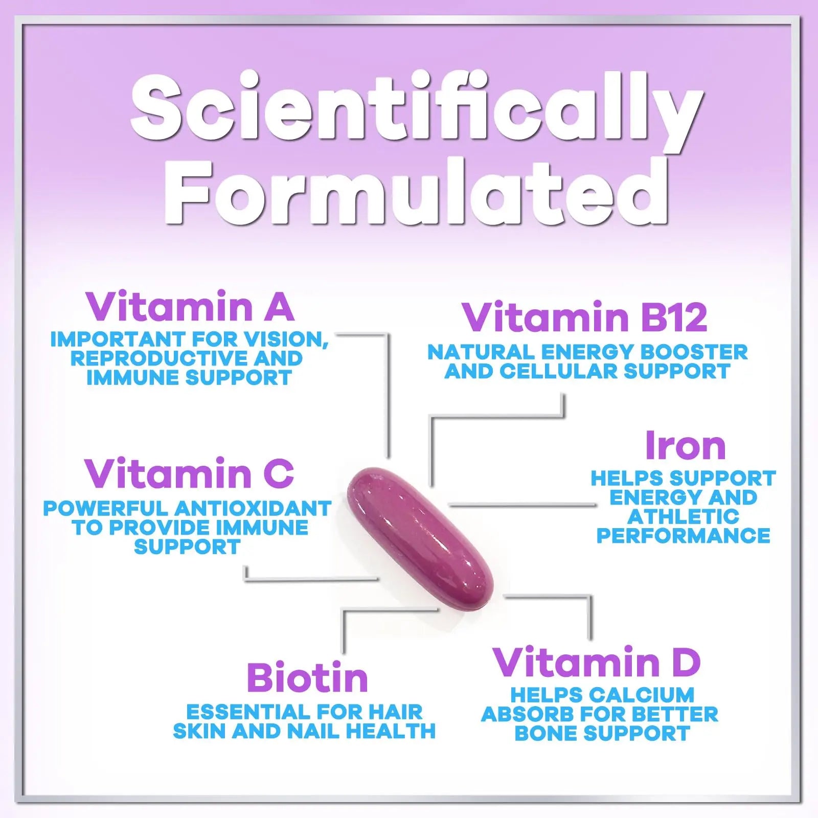 Multivitamin For Women - Complete Daily Woman's Multivitamins with Biotin, Calcium, Folic Acid, Iron, Zinc, Vitamin A, C, D, E & B Vitamins Hello Lovely!Au supplements