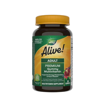 Nature's Way Alive! Adult Premium Multivitamin Gummy, Full B-Vitamin Complex, Supports Energy Metabolism & Heart Health*, 90 Gummies Nature's WayAu supplements