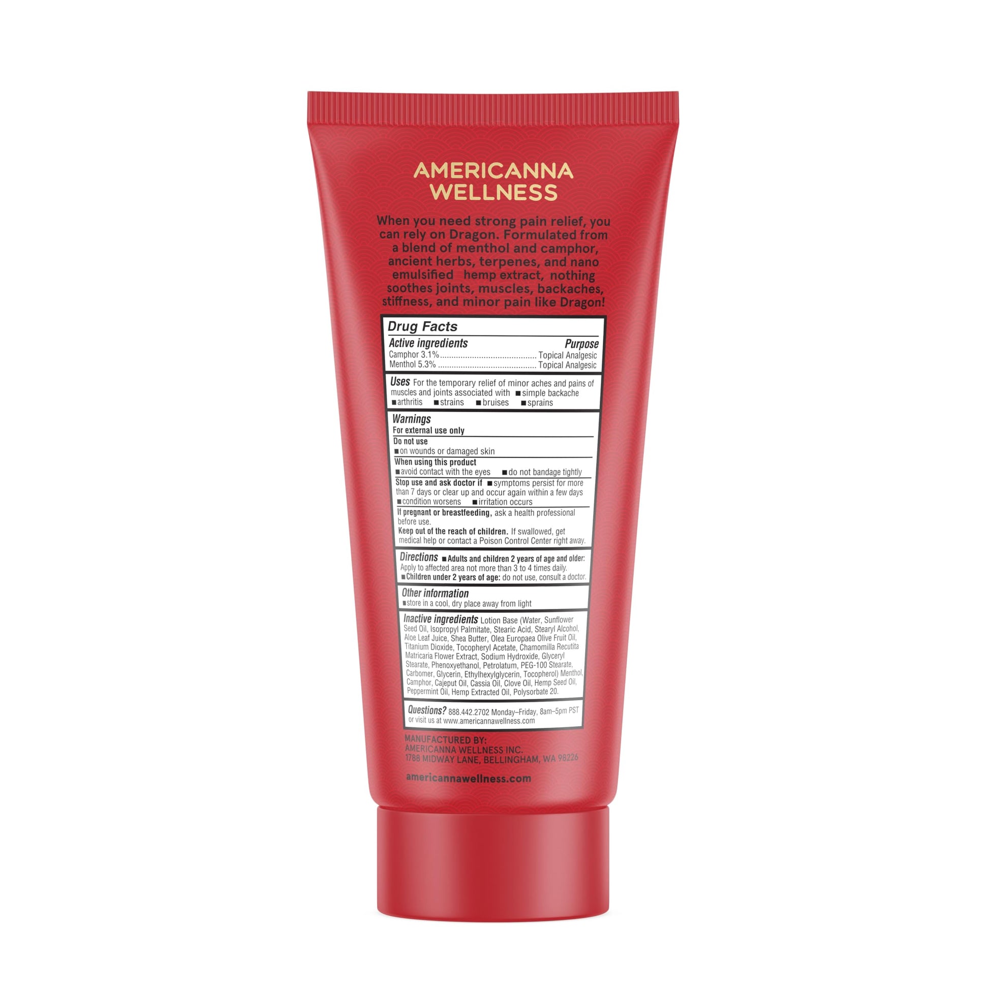 Americanna Wellness Dragon Lotion 3.4oz Regular Red Americanna WellnessAu supplements