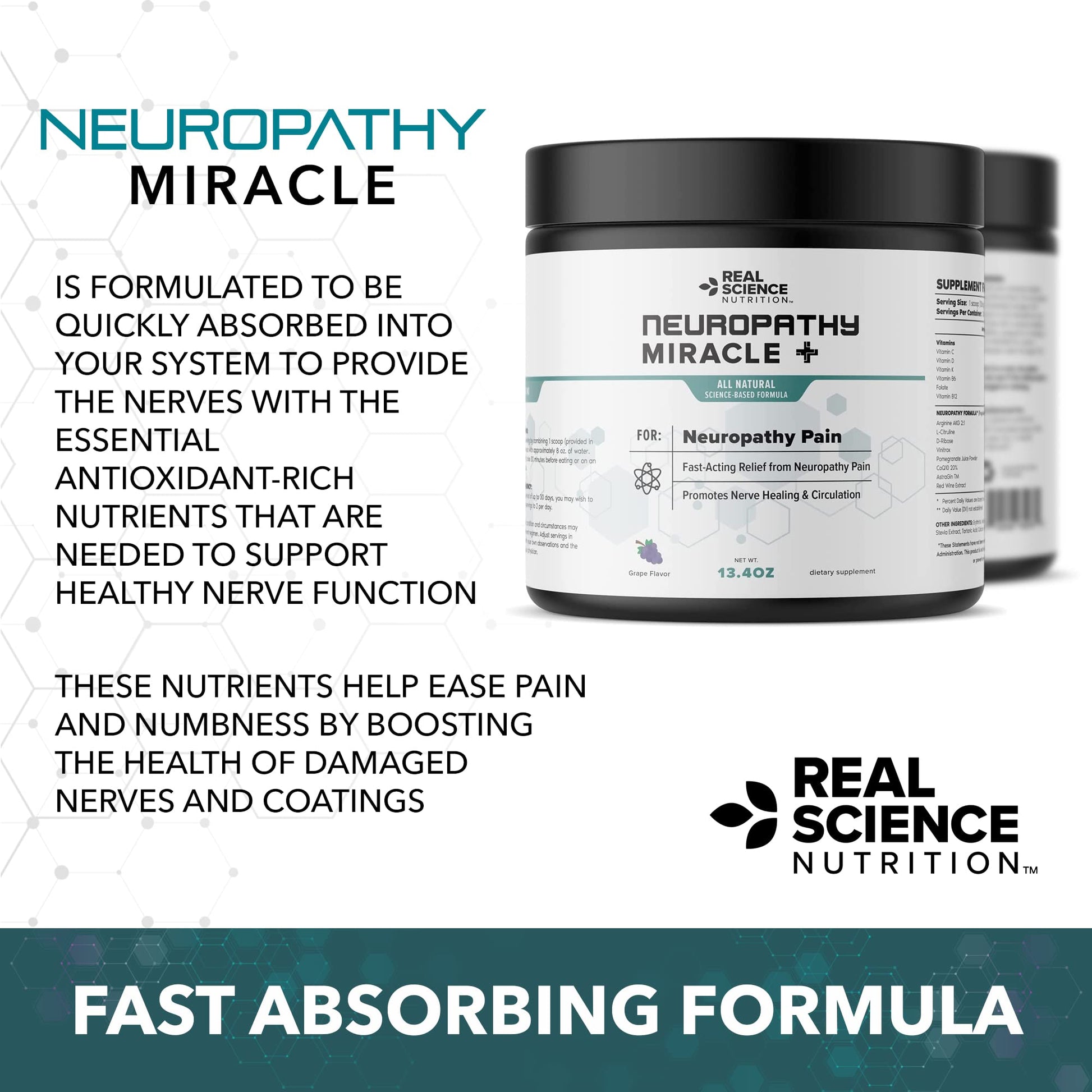Real Science Nutrition Offers Neuropathy Miracle a Natural Powder Supplement to Improve Circulation and Provide Relief for Neuropathy Real Science NutritionAu supplements