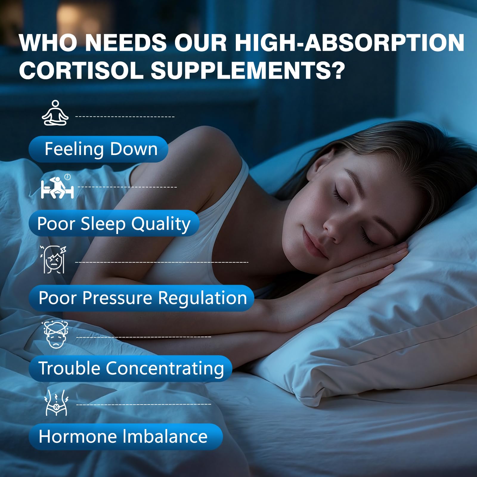 Bvlaue Cortisol Supplements for Women & Men - 15-in-1 Cortisol Reducer Manager Lower w/Ashwagandha,Magnesium,L-Theanine/Saffron Vitamin B6 & B12,60 Vegan CT for Stress Relief Sleep,Mood,Non-GMO BvlaueAu supplements