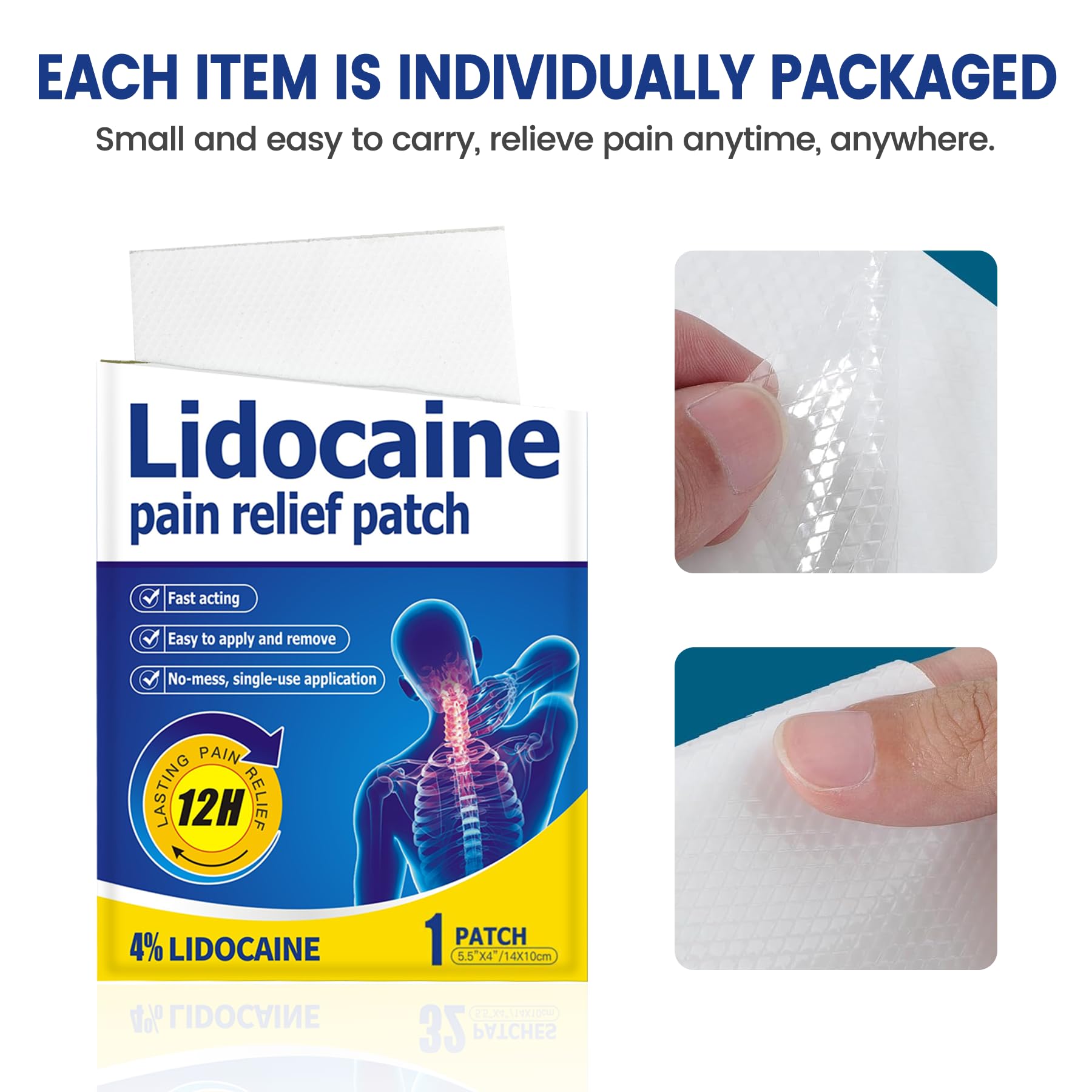 ENERIDEA Lidocaine Gel Pain Relief Patch for Sensitive Skin - Breathable & Hypoallergenic, Flexible Adhesion for Daily Muscle & Joint Comfort - 12 Hour Pain Relief (32 Patches) ENERIDEAAu supplements