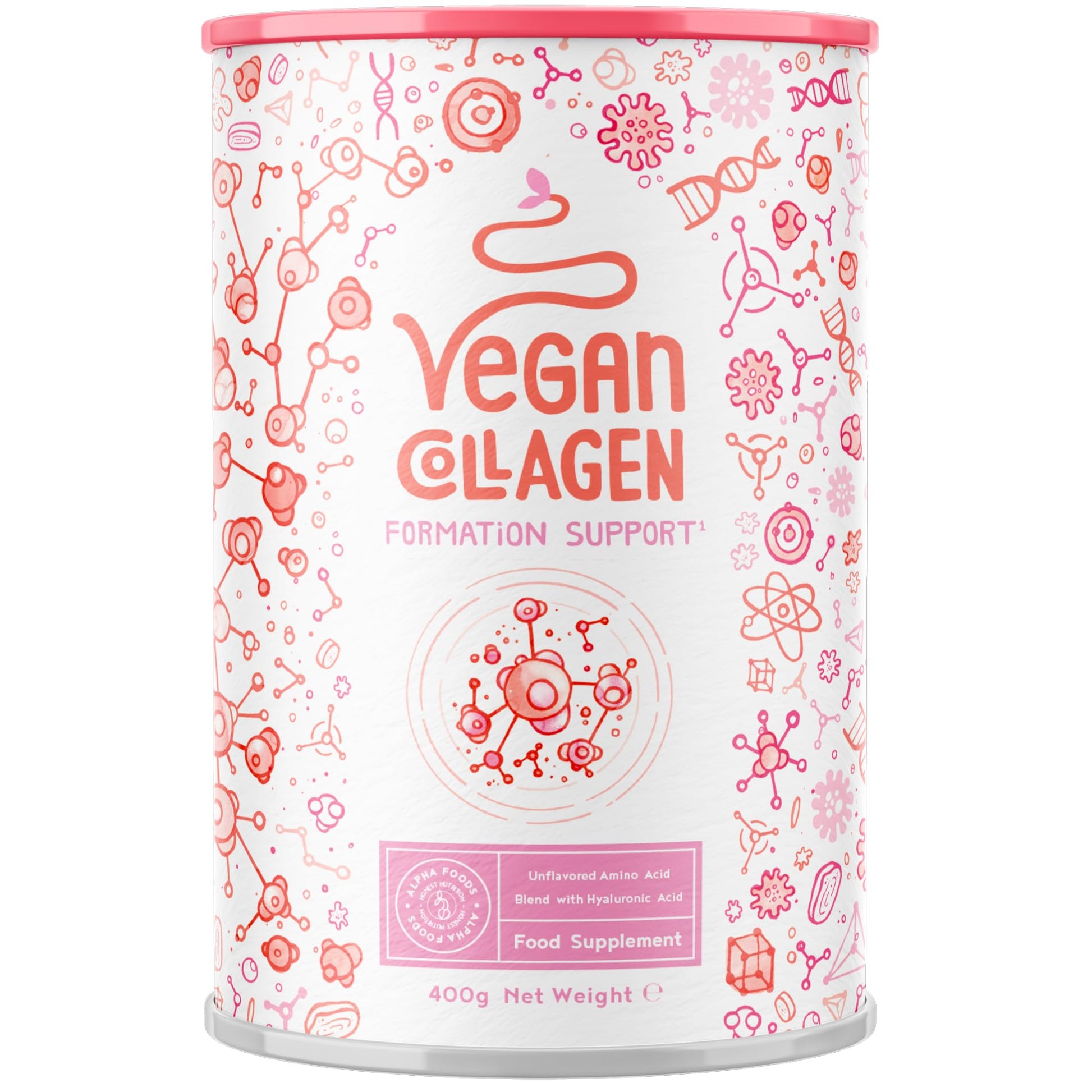 Vegan Collagen Powder with Hyaluronic Acid - Unflavoured 400g Powder Alpha FoodsAu supplements