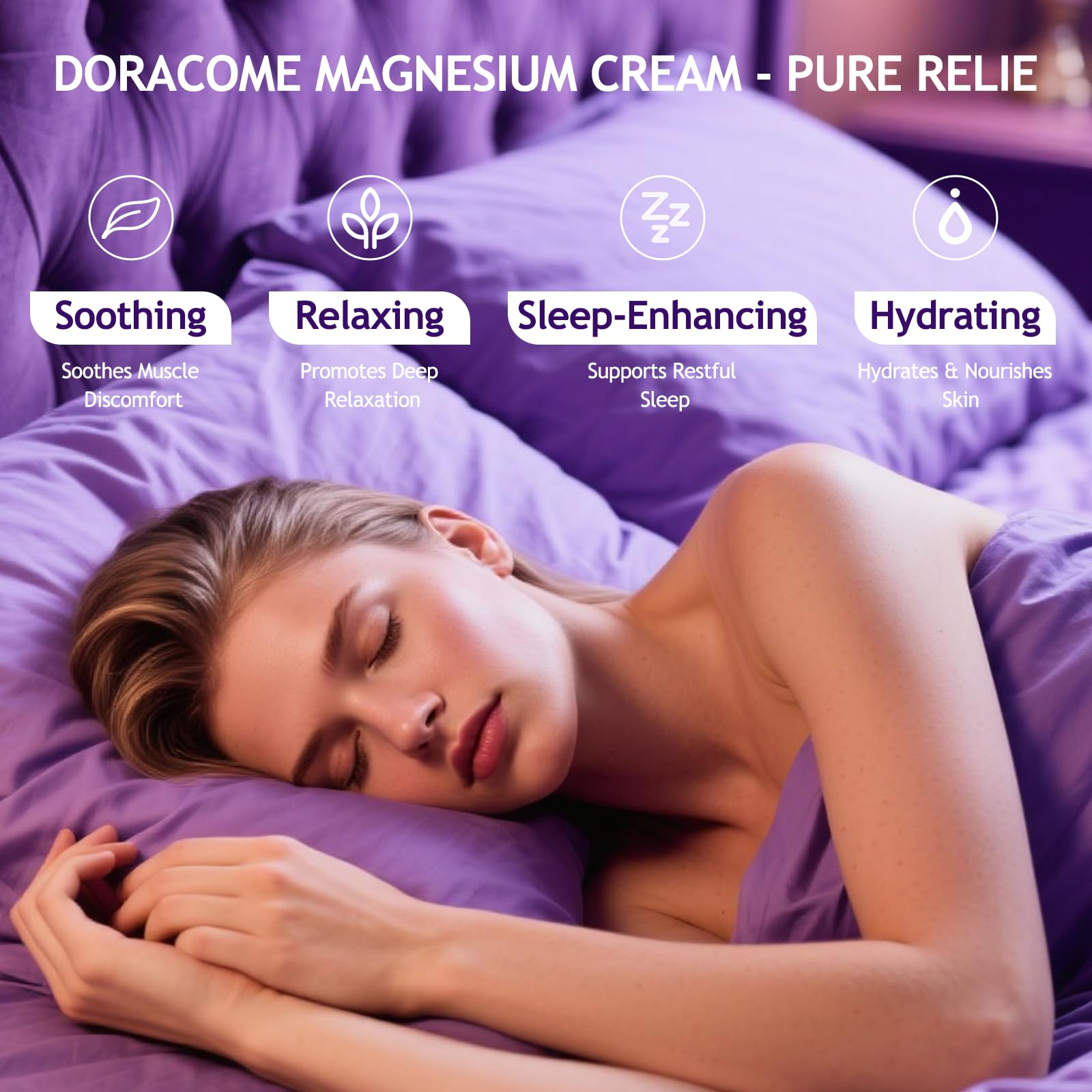 Doracome Magnesium Moisturizing Cream for Muscle Relief, Sleep Support and Stress Relief, Fast-Absorbing Formula,Skin Friendly,Lightly Scented-SJX DoracomeAu supplements