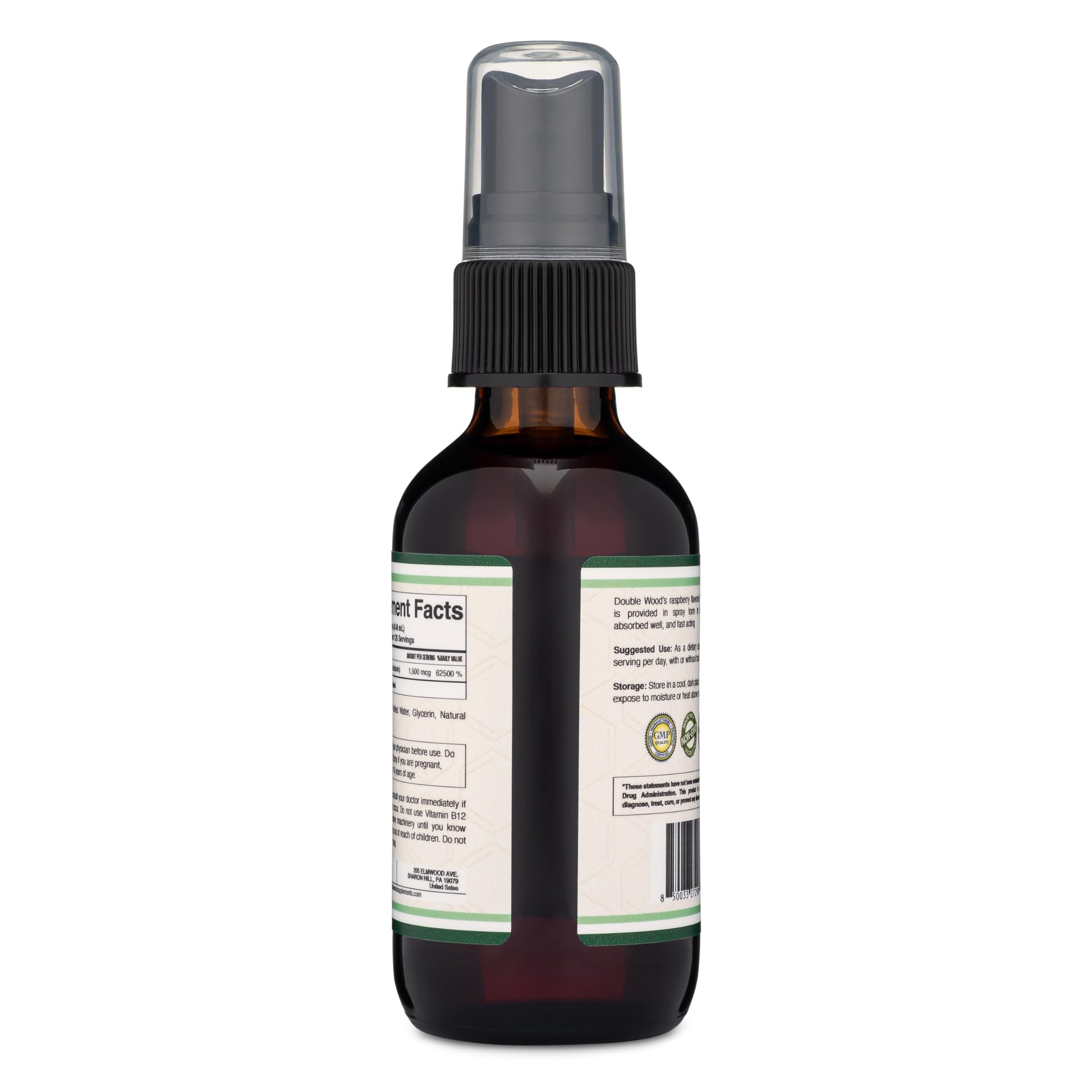 Vitamin B12 Sublingual Spray (2 Spray Dose of Vitamin 12 1000mcg, 3 Spray Serving Size Double Wood SupplementsAu supplements
