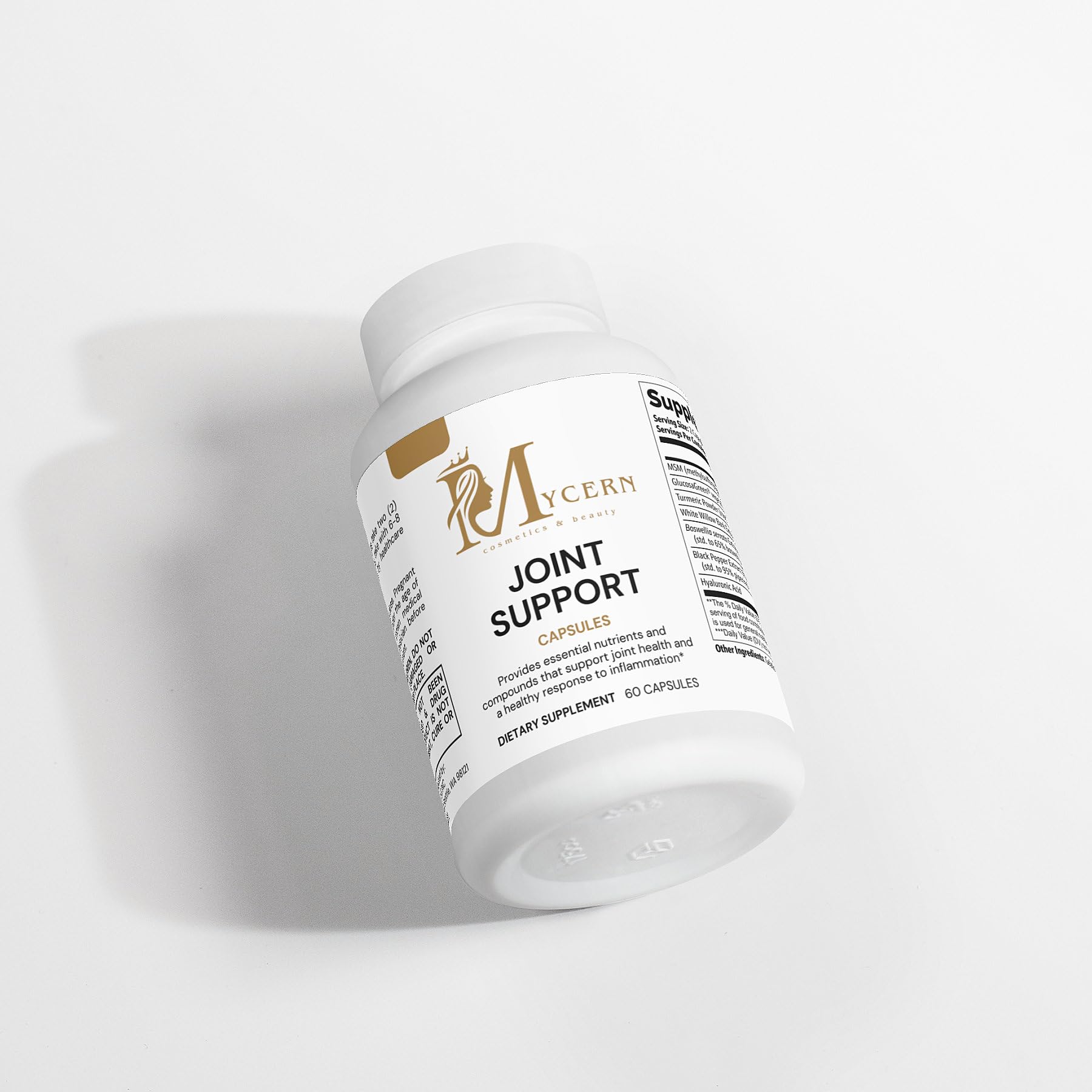 Joint Support Supplement – 60 Caps – MSM, Glucosamine HCl, Turmeric Supplement, Boswellia, Hyaluronic Acid Capsules & Black Pepper, Flexibility, Mobility & Comfort Joint Health – Made in USA MycernAu supplements