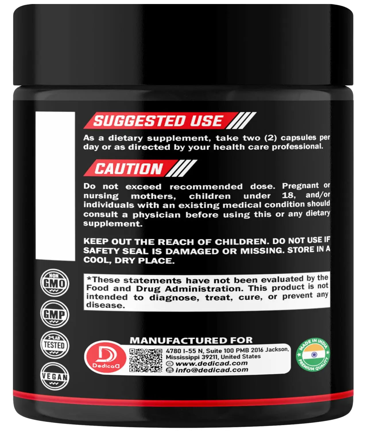 DEDICAD Wormwood Capsules Supplement - Extracted from Black Walnut, Cloves, Turmeric, Apple, Berberine HCl & More - 11 Ingredients Combined for Immune System, Body Management - 60 Capsules DEDICADnz supplements
