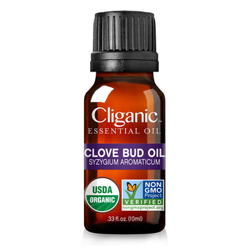 Cliganic Organic Clove Bud Essential Oil, 100% Pure Natural for Aromatherapy | Non-GMO Verified CliganicAu supplements