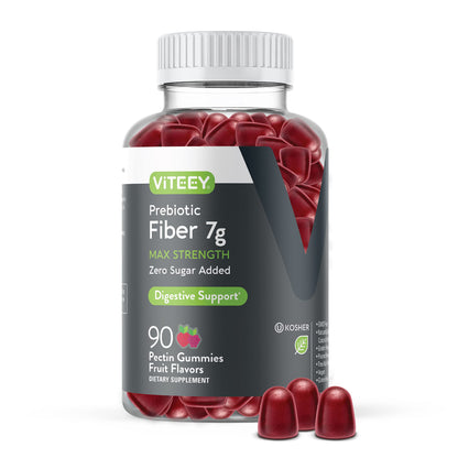 Prebiotic Fiber Gummies 7G Extra Strength [Zero Sugar Added] Digestive Heath Regularity ViteeyUS supplements