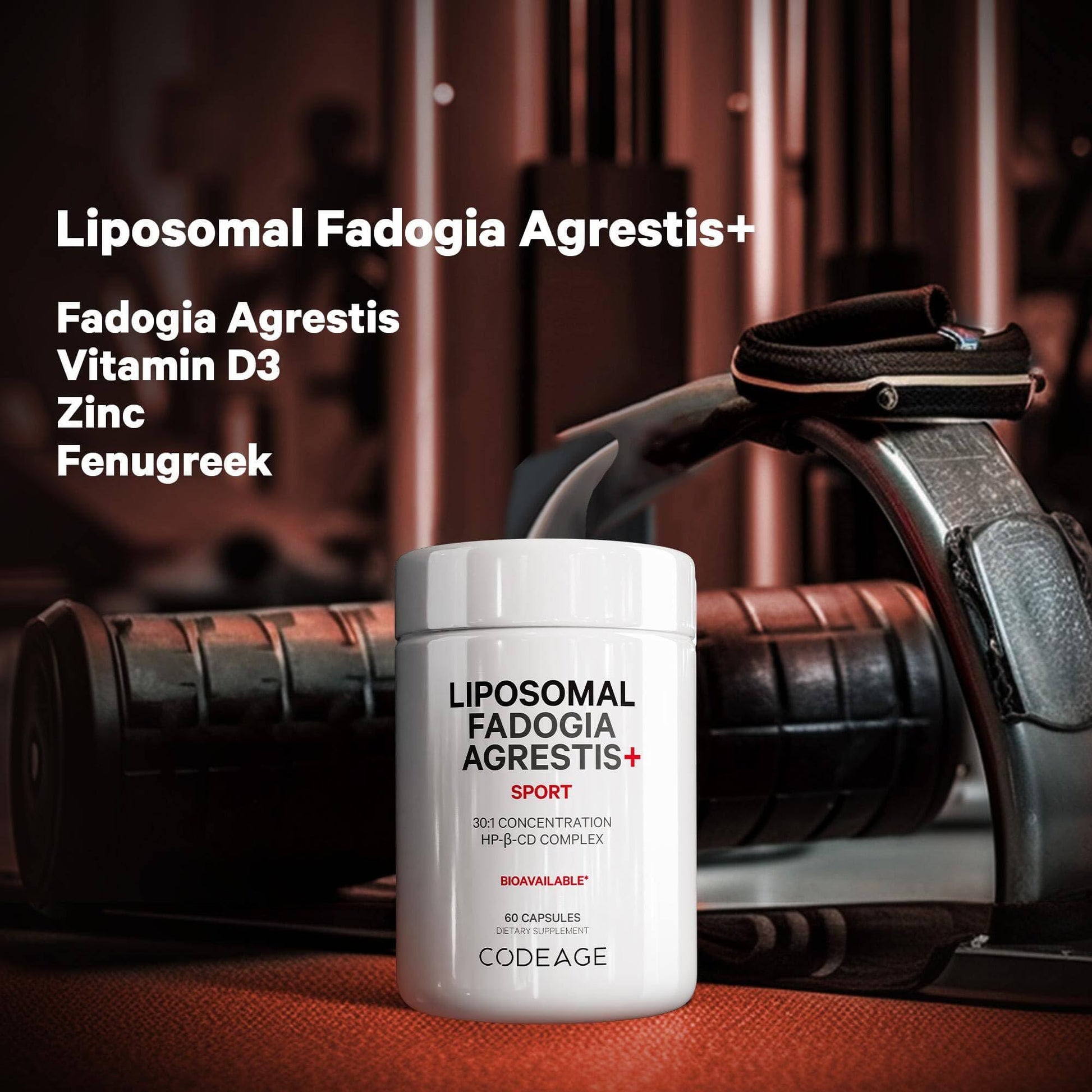 Codeage Liposomal Fadogia Agrestis 600mg Supplement - Fadogia Agrestis 30:1 Extract, Vitamin D3, Zinc, Fenugreek, BioPerine Black Pepper - 2-Month Supply - Liposomal Delivery - Non-GMO, 60 Capsules CodeageAu supplements