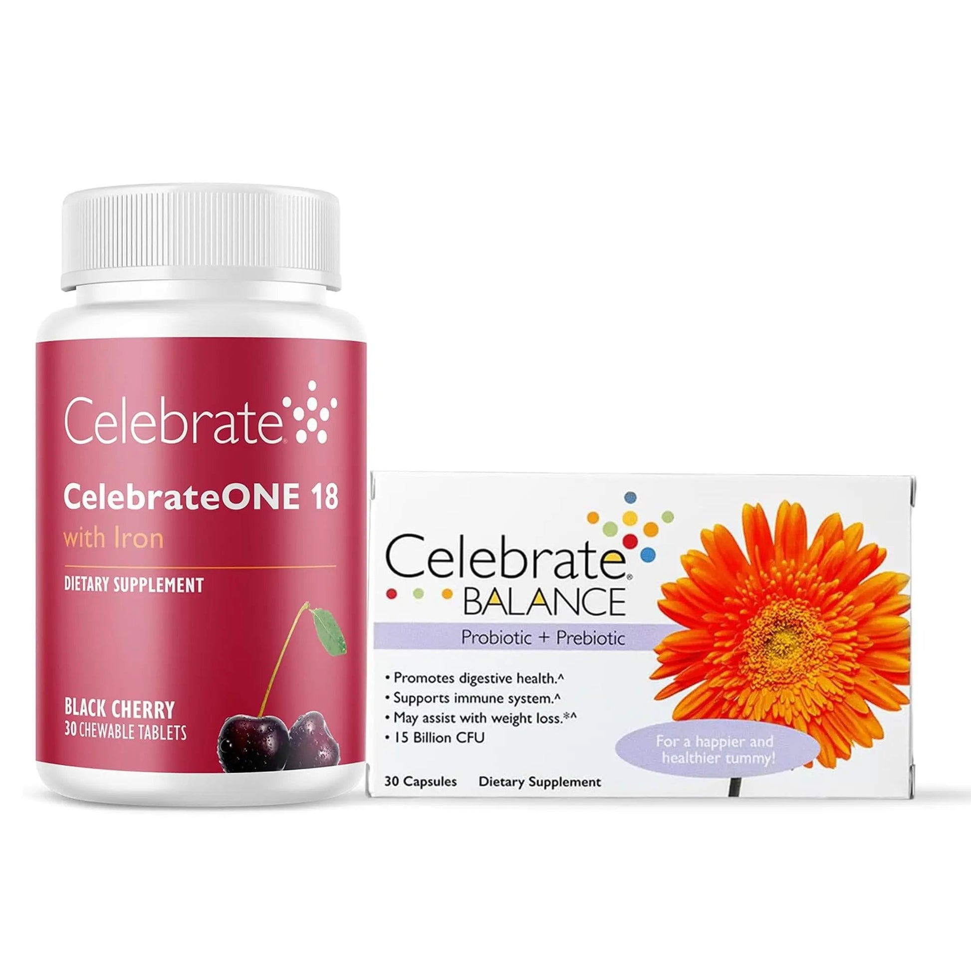 Celebrate Vitamins CelebrateONE Bariatric Multivitamin 18mg Iron & Balance Probiotic + Prebiotic Capsules Bundle – Supports Digestive Health, Iron Levels Celebrate Bariatric SupplementsAu supplements