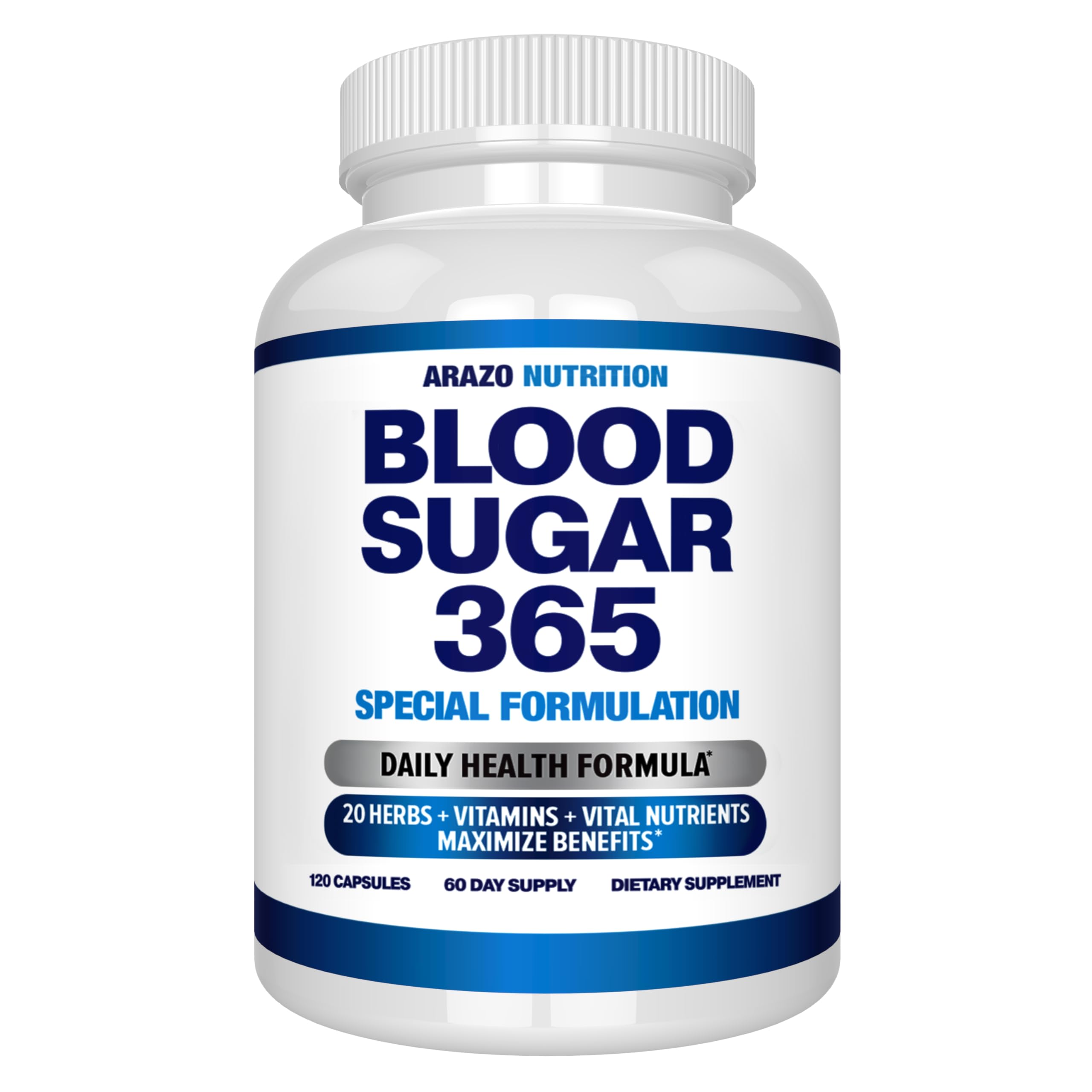 Arazo Nutrition Blood Sugar 365 Supplement – Supports Healthy Energy Levels - 120 Herbal Pills - 60 Day Supply Aus HealthcareAu supplements