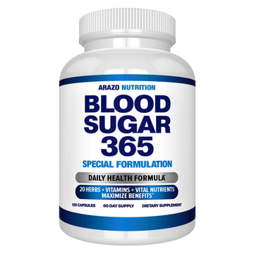 Arazo Nutrition Blood Sugar 365 Supplement – Supports Healthy Energy Levels - 120 Herbal Pills - 60 Day Supply Aus HealthcareAu supplements