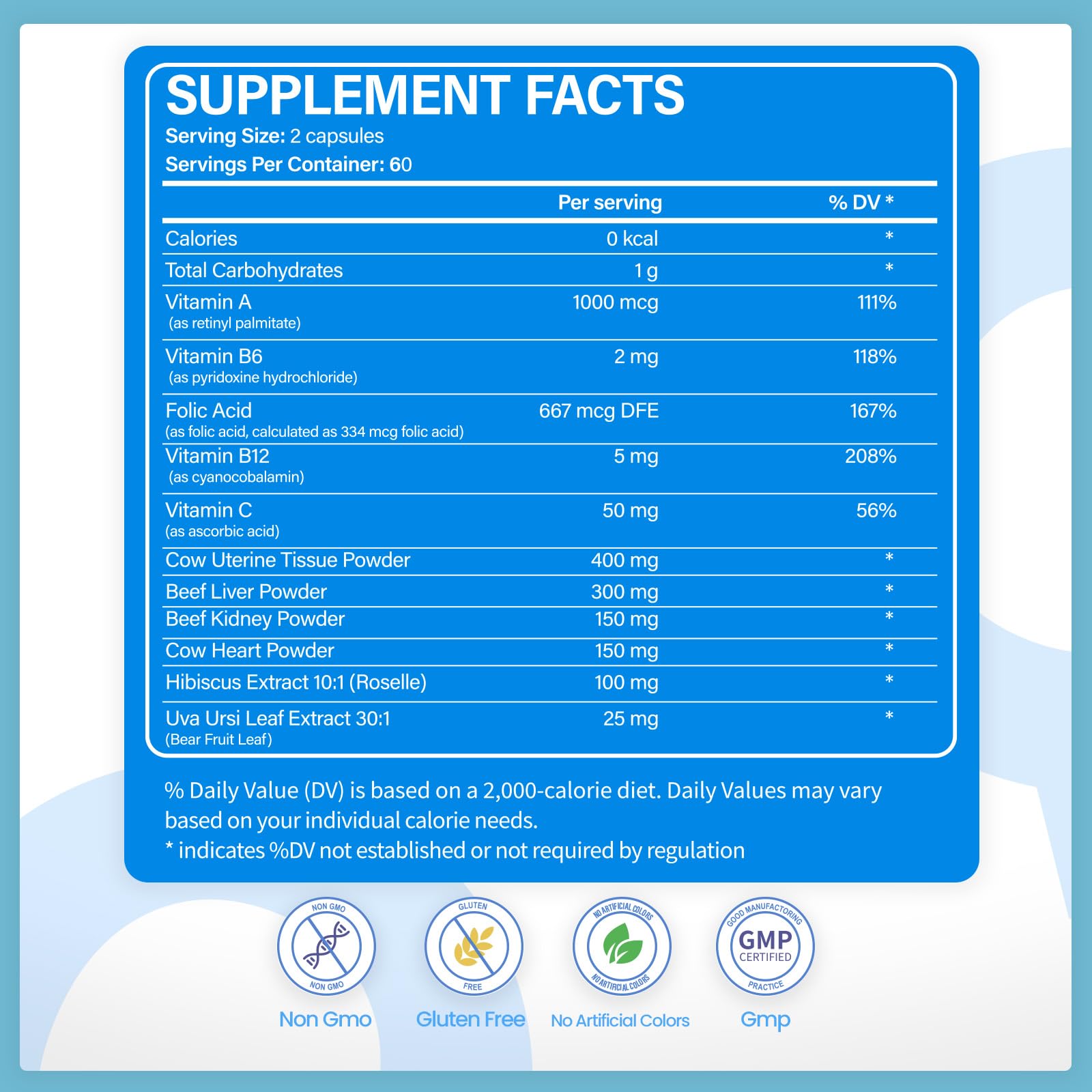 VCCVBB Beef Organ Supplements for Women, Beef Liver, Kidney, Heart, Uterus Tissue, Hormonal Balance, Immune Support,Natural Iron Vitamins Supplements for Energy, Grass Fed Pasture Raised 120 Capsules VCCVBBAu supplements