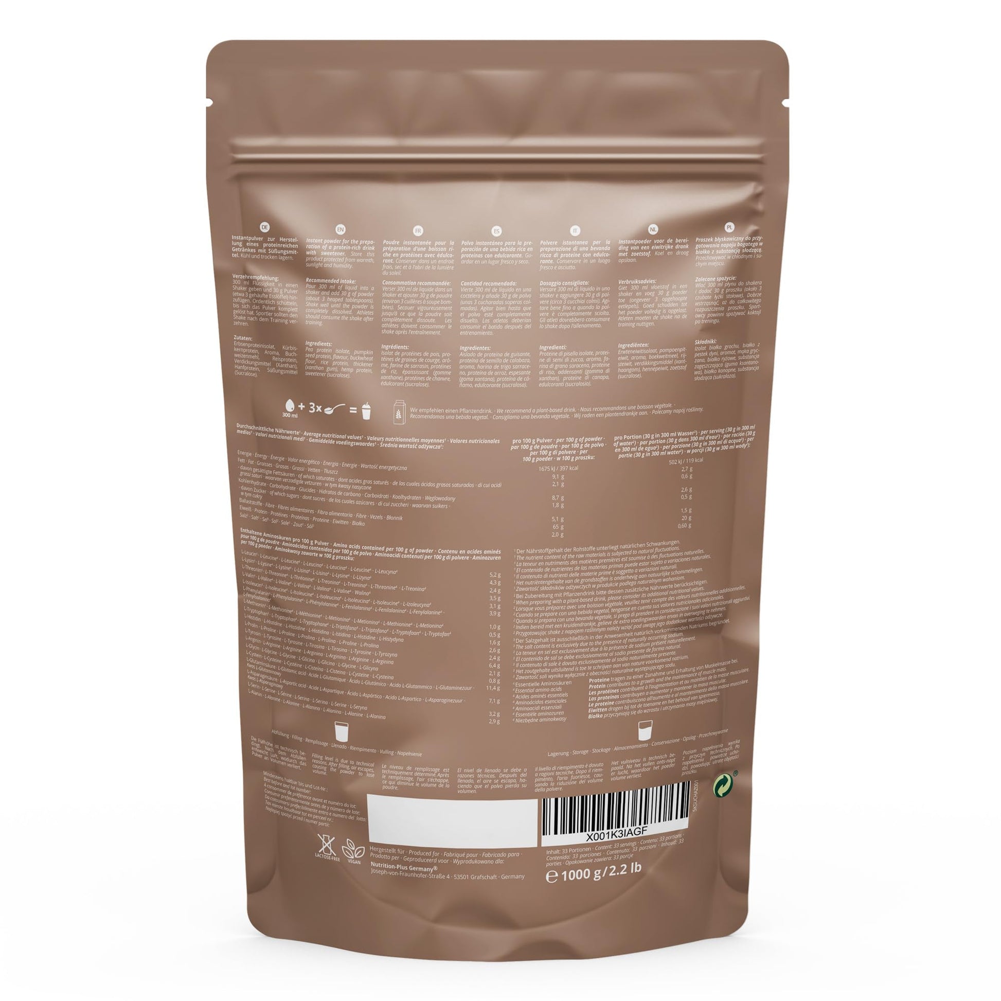 Vegan Protein Powder Hazelnut Cookie - Milk Away Vegan Protein Without Soy 1kg Nutri +Au supplements
