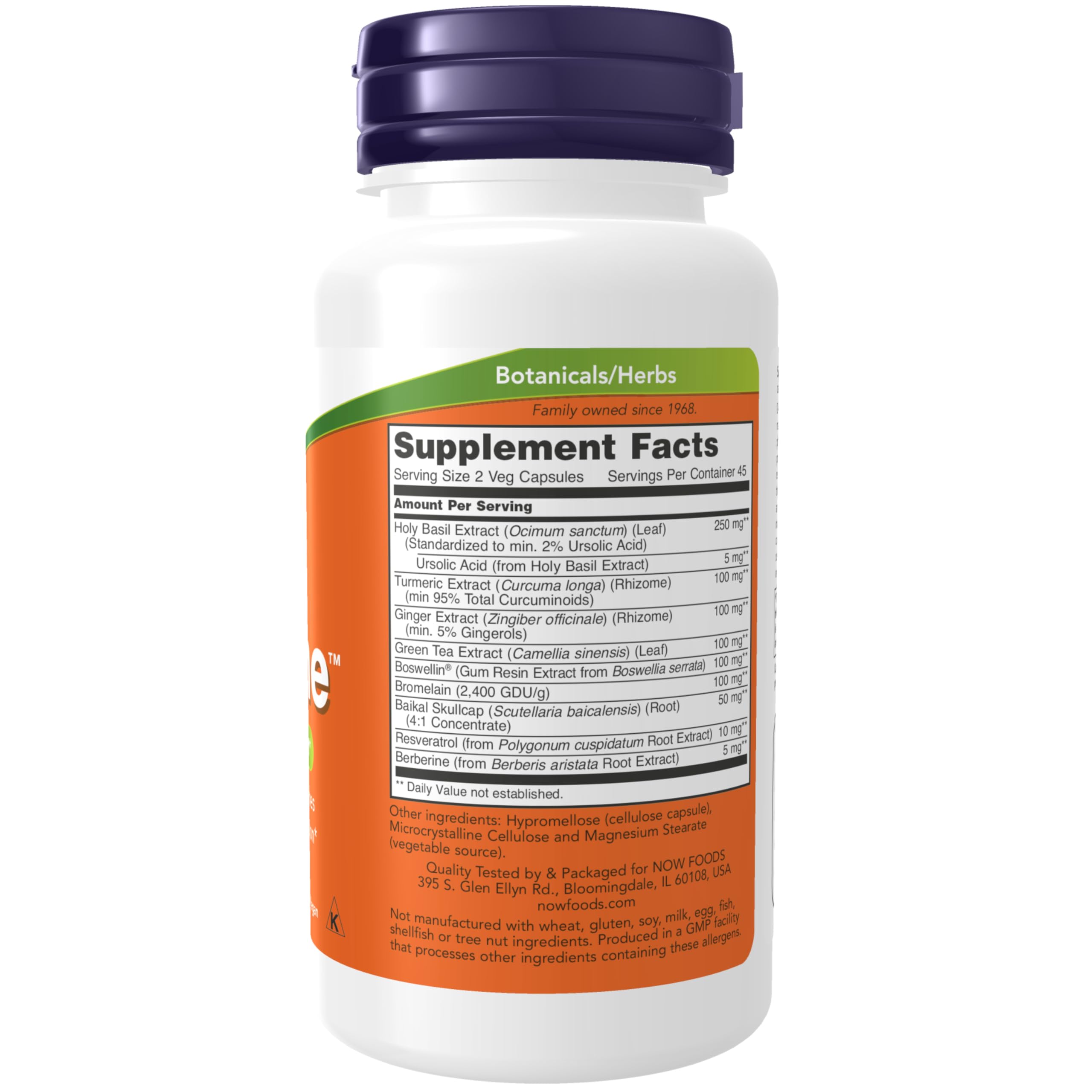 NOW Foods Supplements, D-Flame™ with a Blend of Complementary Herbs, Overexertion Support*, 90 Veg Capsules NOW FoodsAu supplements