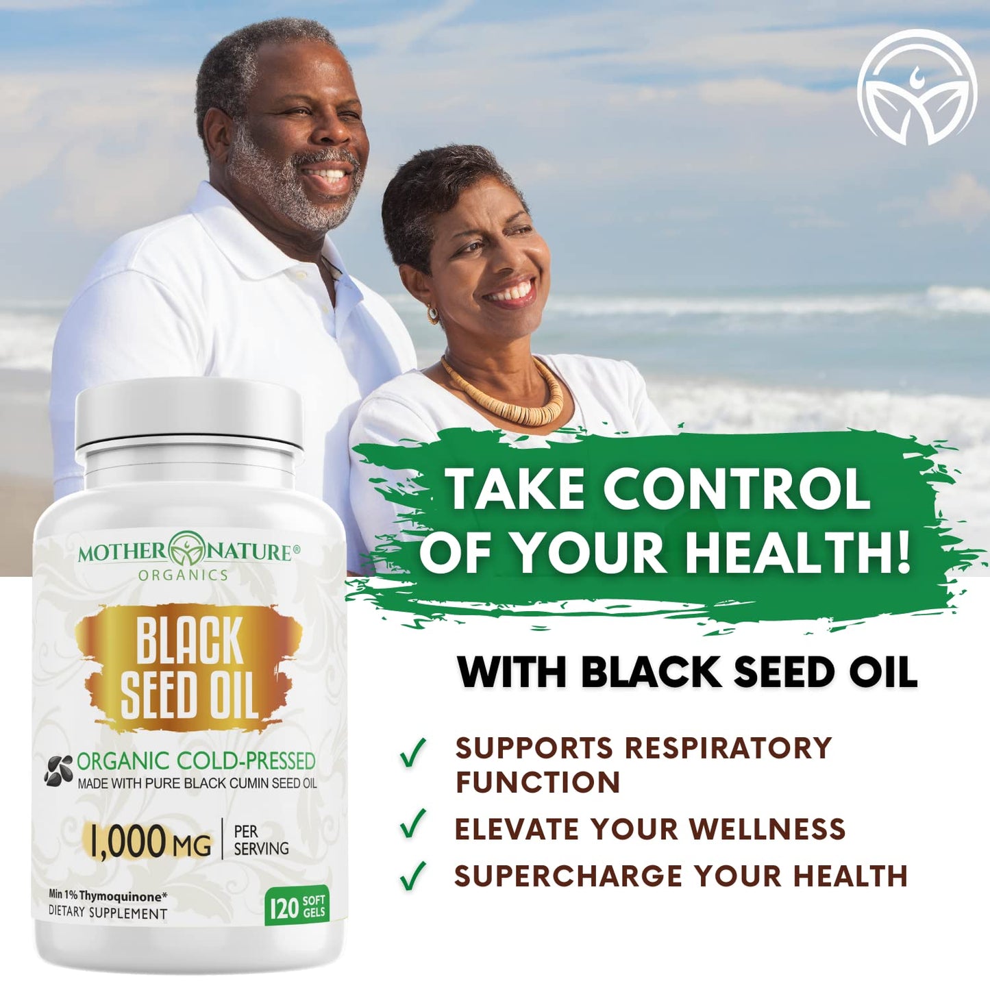 Black Seed Oil Capsules - 120 Count (Organic, Non-GMO Liquid) Premium Cold Pressed Mother Nature Organics Superfoods For Organic LivingUS supplements